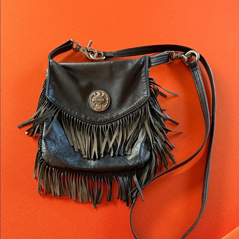 Harley-Davidson Black Fringe Crossbody Bag